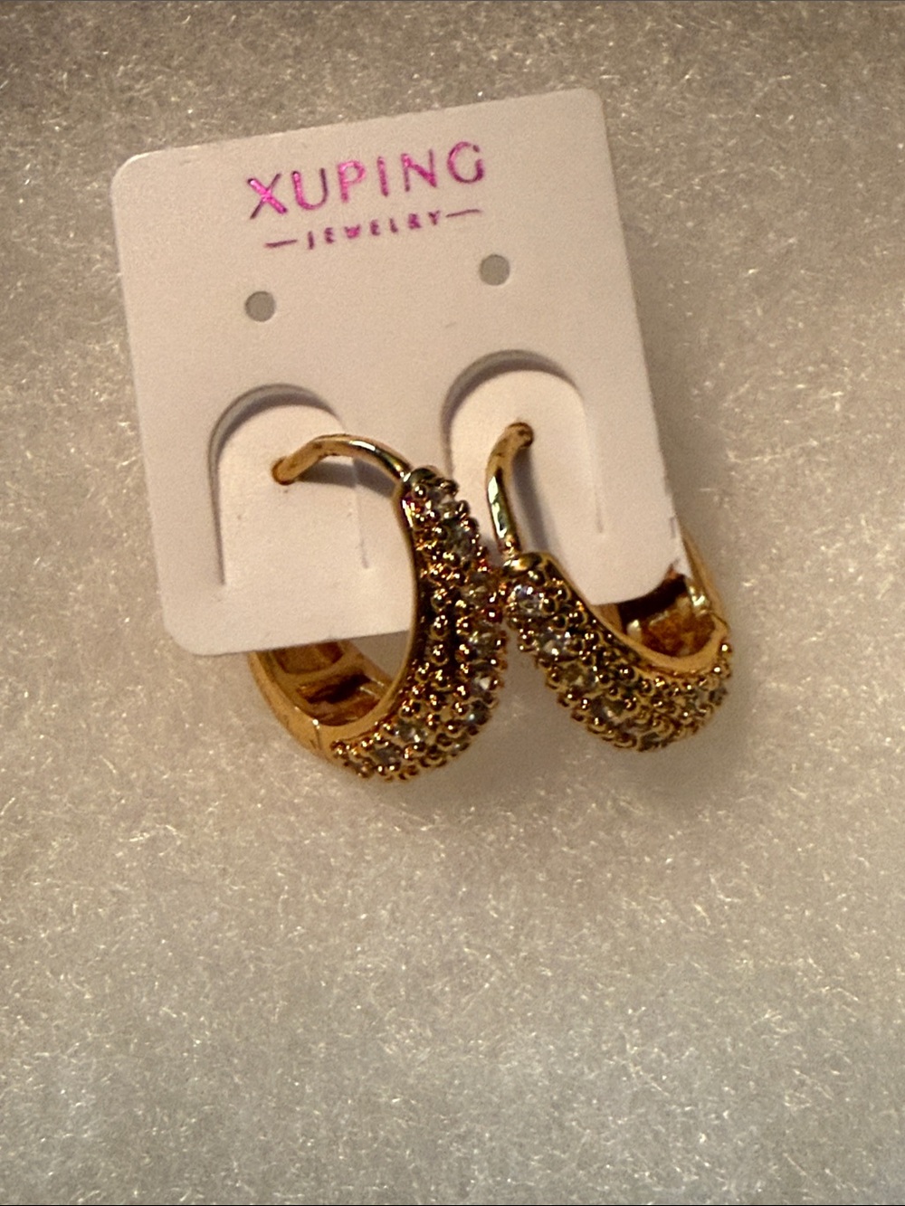 Gold Crystal Hoop Earrings